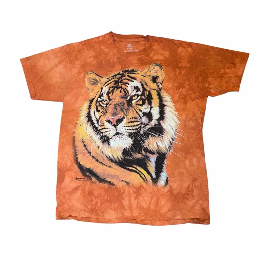 The Mountain Orange Tie-Dye Tiger Print Tee